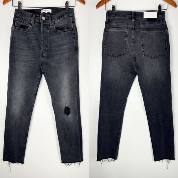 RE/DONE Originals Sz 27 Button Fly High Rise Ankle Jeans - Picture 2 of 9